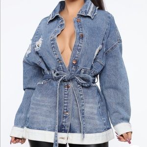 Denim Jacket - Medium Blue Wash worn once!